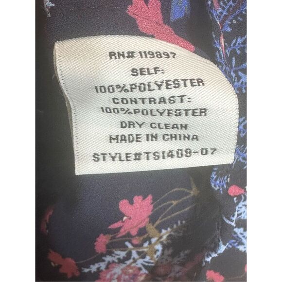 Collective Concepts navy floral blouse size L - Picture 4 of 8